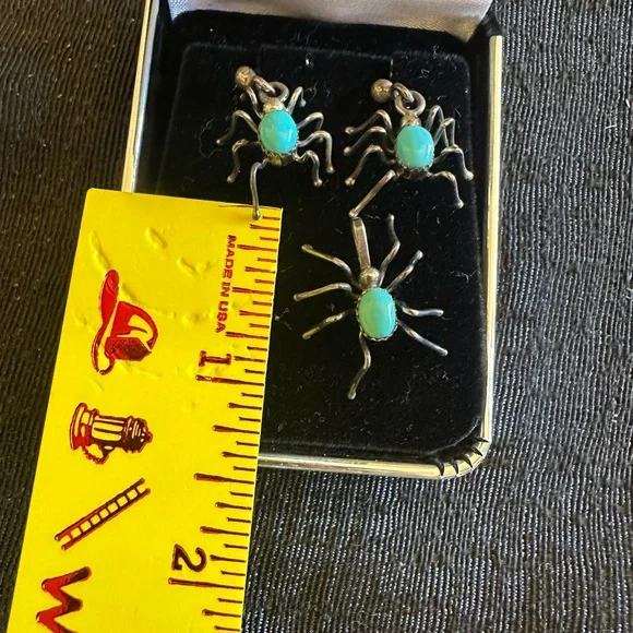 Turquoise Spider Pendant and Earring Set - Women Jewelry